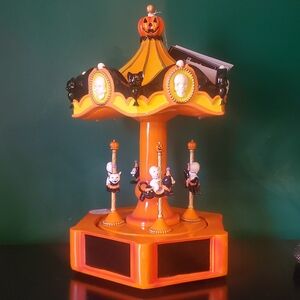 1930s Vintage Art Deco Reproduction Halloween Musical Carousel Decor